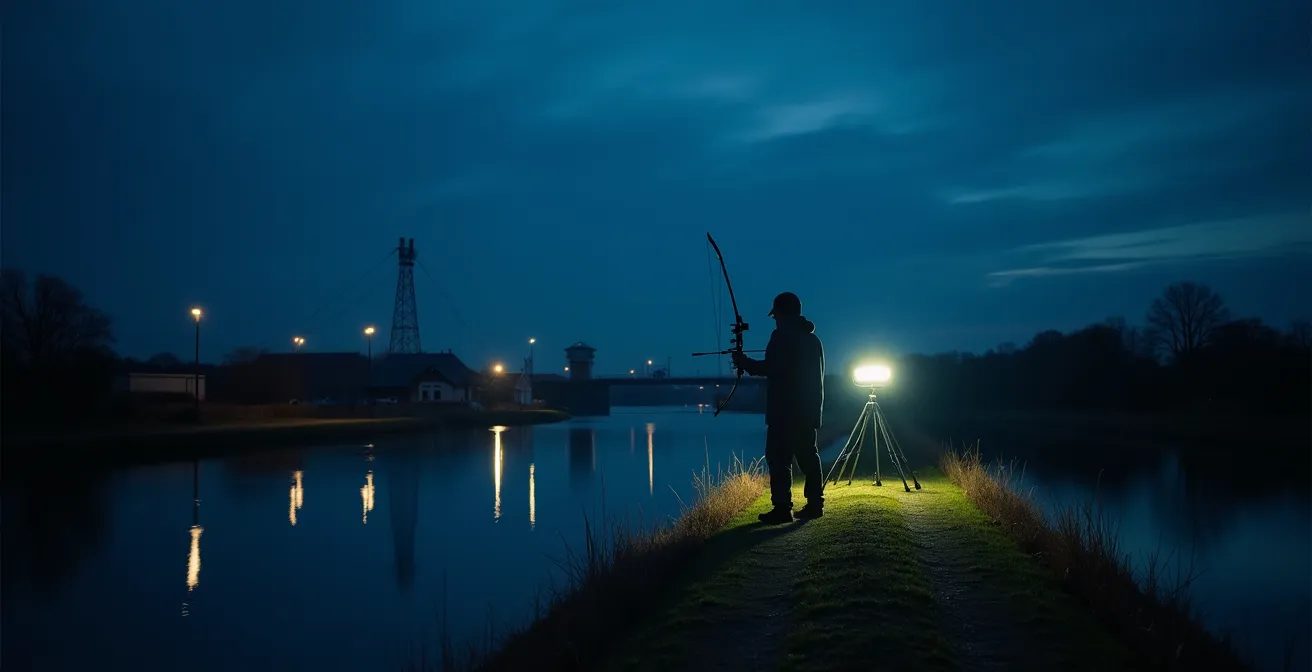 Configuration d'éclairage nocturne sécurisé pour la pêche à l'arc